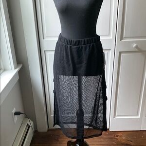 No Boundaries Black Midi Swim Coverup Slit Casual